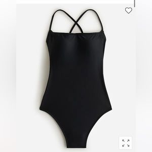 Jcrew strapped square neck one-piece swimsuit